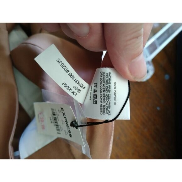 Express 14R Satin Wide Leg High Rise Brown Pants Luxe Glam Evening Trousers - Picture 9 of 9